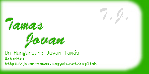 tamas jovan business card